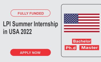 LPI Summer Internship in USA 2022 (Fully Funded)
