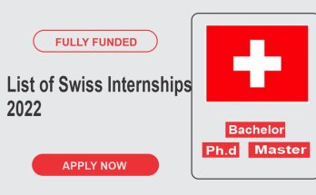 List of Swiss Internships 2022 | Fully Funded